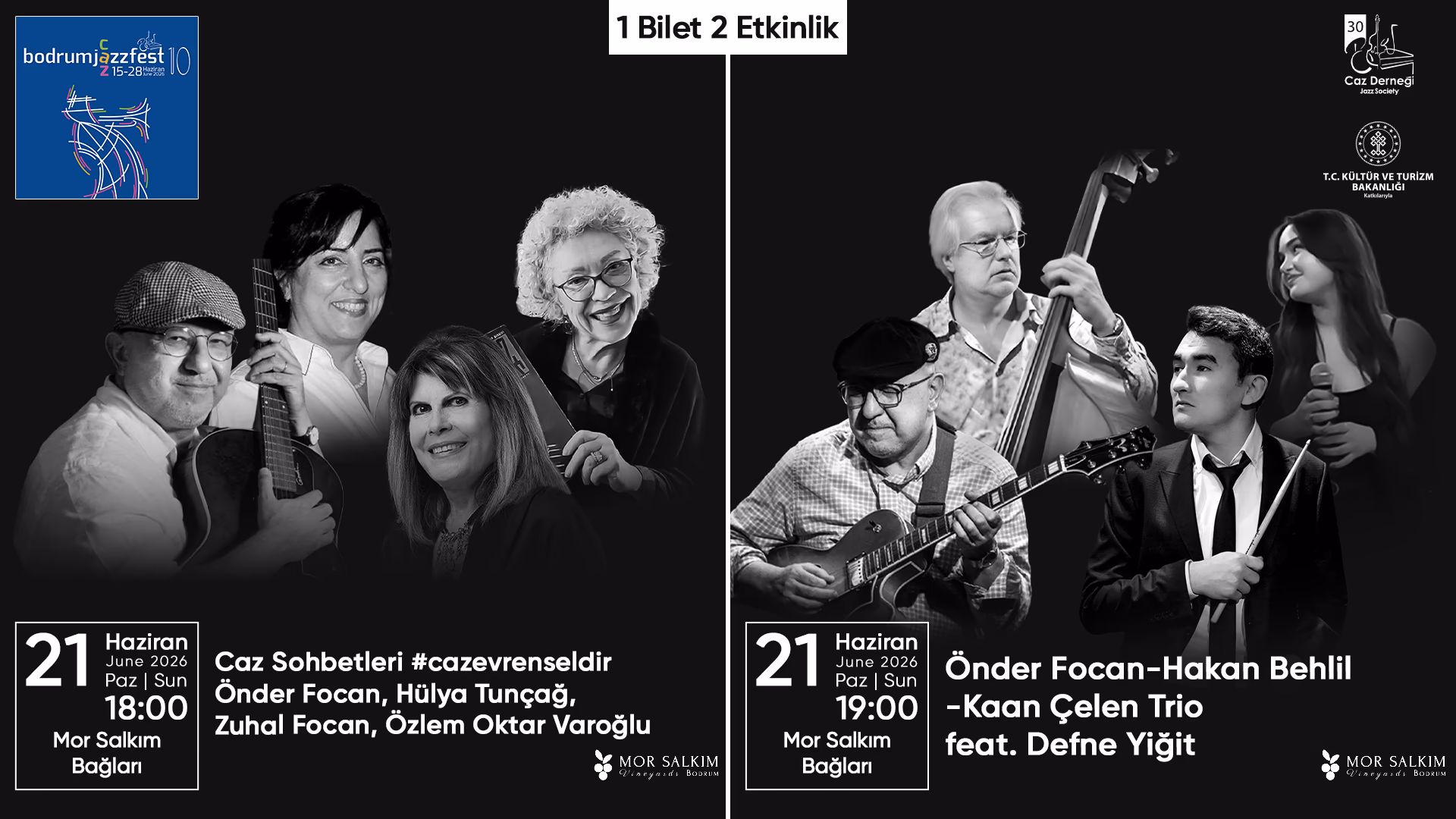 1 Bilet 2 Etkinlik: Caz Sohbetleri ve Önder Focan, Hakan Behlil & Kaan Çelen Trio